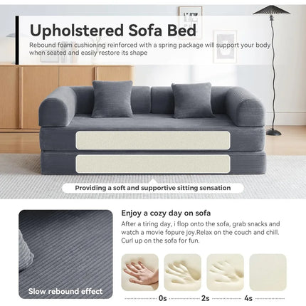 FurnitureZ l  Convertible Folding Mattress Sofa Bed for Living Room