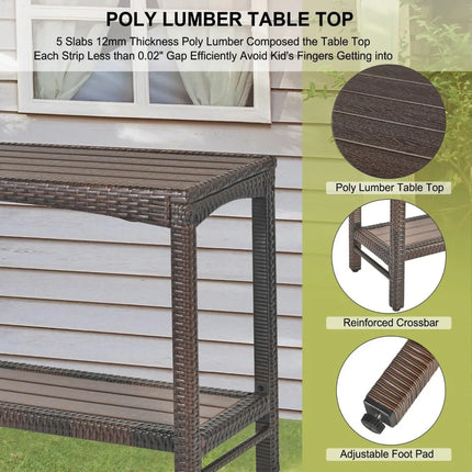 FurnitureZ l  Outdoor Console Table for Outdoor, Entryway