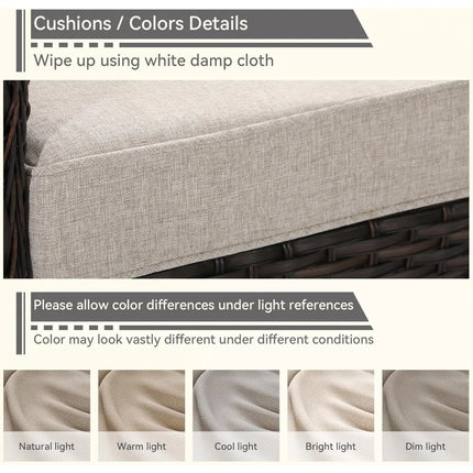 FurnitureZ l  Outdoor Wicker Loveseat with Cushioned Seats