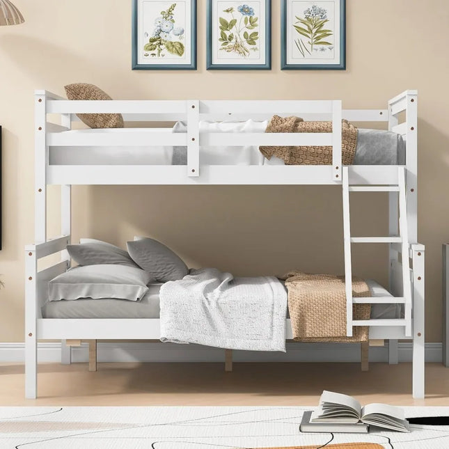 FurnitureZ l Twin Over Full Bunk Bed for Bedroom, Kids