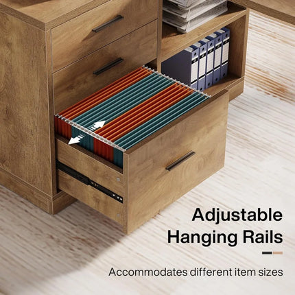 FurnitureZ l  55" L Shaped Computer Desk for Home Office