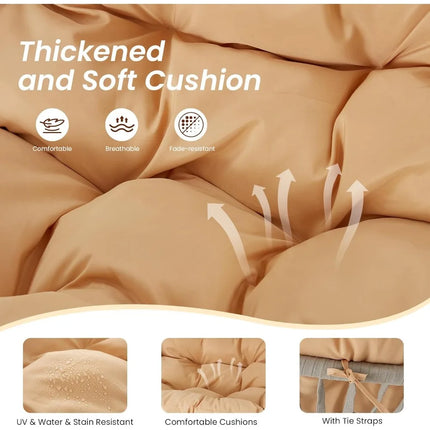 FurnitureZ l  2-Person Outdoor Porch Swing with Adjustable Hardtop Canopy for Outdoor