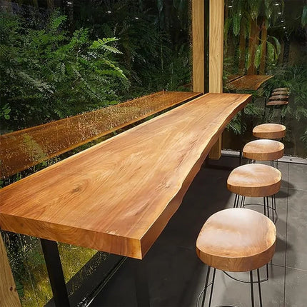 FurnitureZ l  Narrow Console Table, Solid Wood Bar Height Table