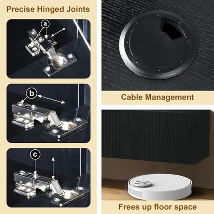 FurnitureZ l  Modern 70" Wall-Mounted Floating TV Stand for Living Room, Bedroom