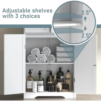 FurnitureZ l  67" Tall Storage Cabinet for Bathroom