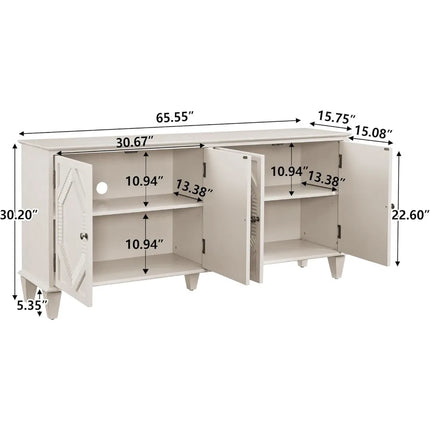 FurnitureZ l Large 65.2" Sideboard Buffet TV Stand for Living Room