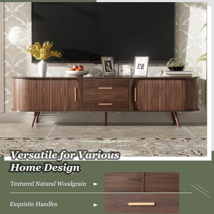 FurnitureZ l  70" Fluted TV Stand for Living Room