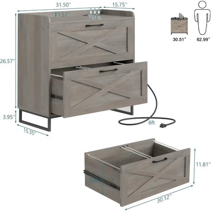 FurnitureZ l  2 Drawer Lateral File Cabinet for Home Office