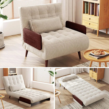 FurnitureZ l  Convertible Sleeper Chair Bed for Bedroom