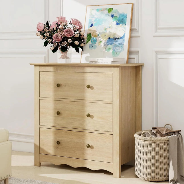 FurnitureZ l  3 Drawer Dresser for Bedroom, Dressing Room