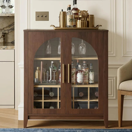 FurnitureZ l  31.5" Wine Bar Cabinet for Dining Room