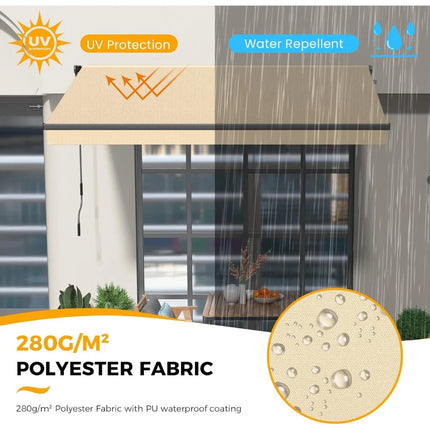 FurnitureZ l  10' x 8' Awning for Patio for Outdoor