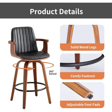 FurnitureZ l  Counter Height Bar Stools Set of 2 for Dining Room