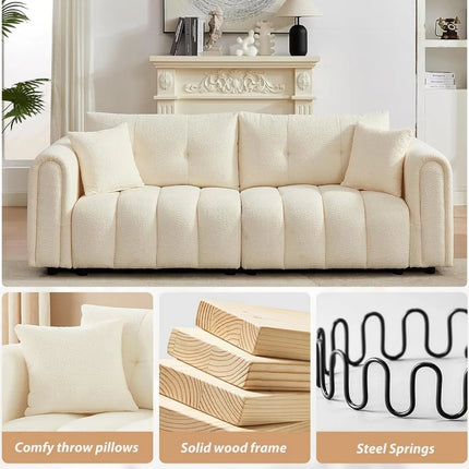 FurnitureZ l  91.5" Modern Boucle Sofas for Living Room