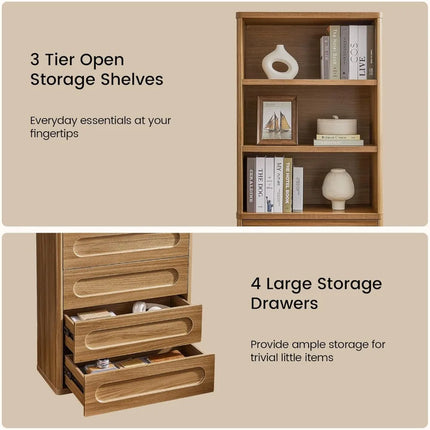 FurnitureZ l 72.1" Tall Bookshelf for Living Room, Bedroom, Home Office