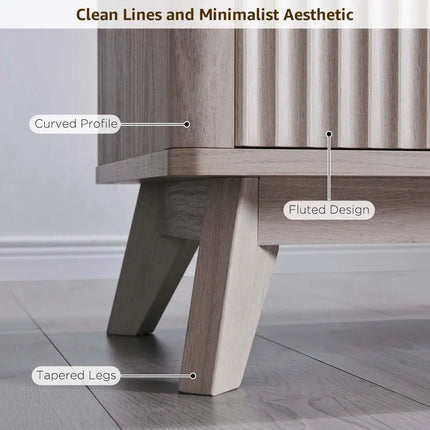 FurnitureZ l  70" Mid-Century Modern TV Stand for Living Room, Bedroom