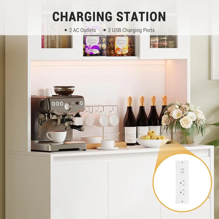 FurnitureZ l  71" Tall Pantry Cabinet for Kitchen, Dining Room