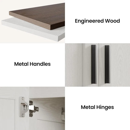 FurnitureZ l  70.6" Tall Freestanding 3-Door Armoire Closet for Bedroom