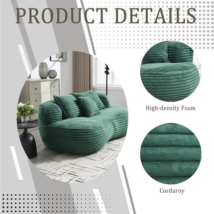 FurnitureZ l  64" High-Back Lounger Bean Bag Sofa for Living Room