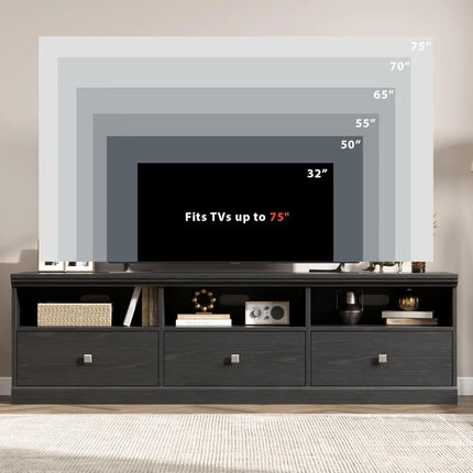 FurnitureZ l  70" Mid Century Modern TV Stand for Living Room, Bedroom