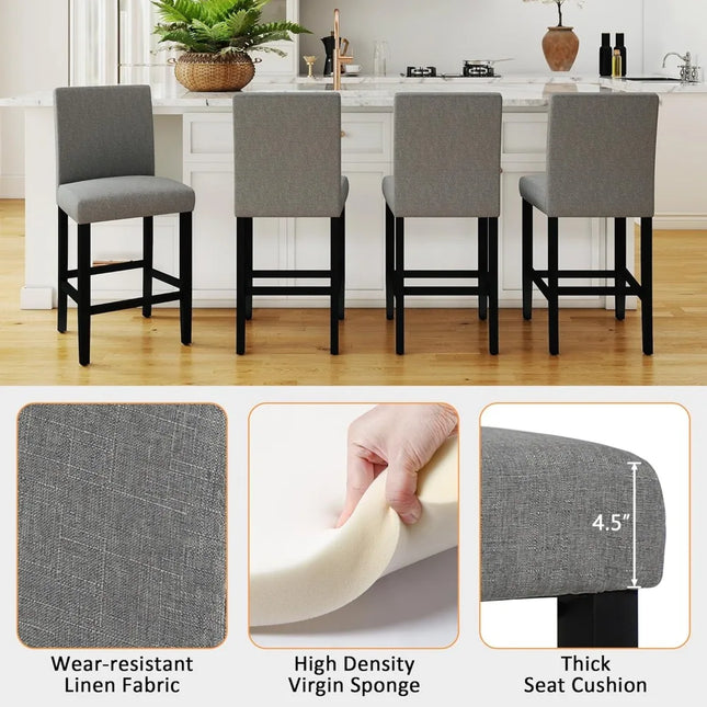 FurnitureZ l  Counter Height Bar Stool Set of 4 for Dining Room