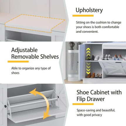 FurnitureZ l  Hall Tree with Bench, Shoe Storage, Coat Rack for Entryway