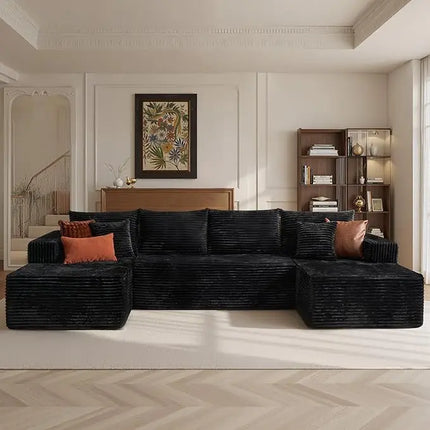 FurnitureZ l  108" L Shaped Modular Sofa Cloud Couch with Left Facing Chaise for Living Room