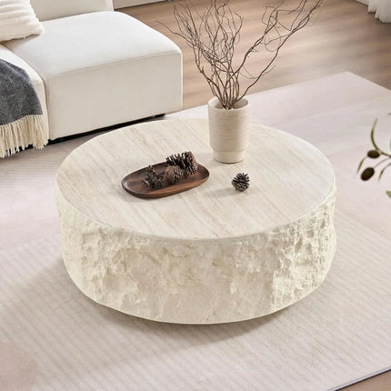 FurnitureZ l  35.43" Round Coffee Table Series for Living Room