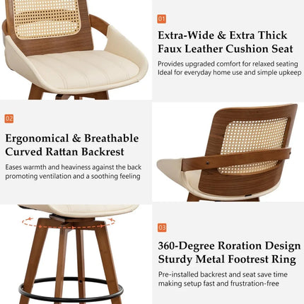 FurnitureZ l  29.5" Bar Stools Set for Dining Room