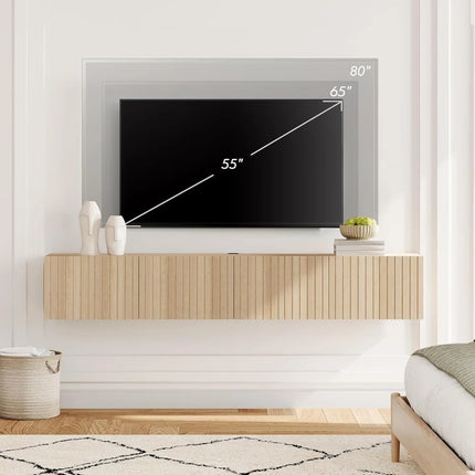 FurnitureZ l  Modern Wall-Mounted TV Stand for Living Room, Bedroom