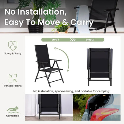 FurnitureZ l  Outdoor Patio Folding Chairs Set of 2