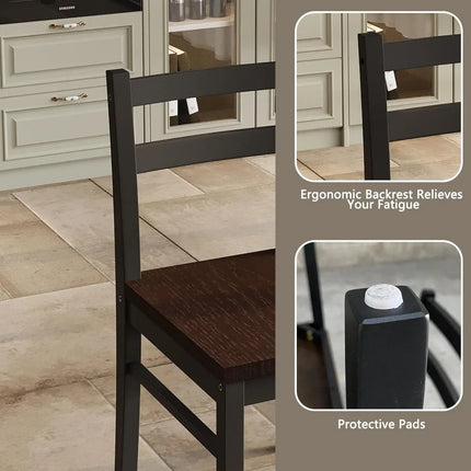 FurnitureZ l  Solid Wood Dining Table Set for 4 for Dining Room