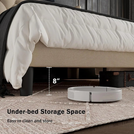 FurnitureZ l  Queen-Sized Platform Bed Frame for Bedroom