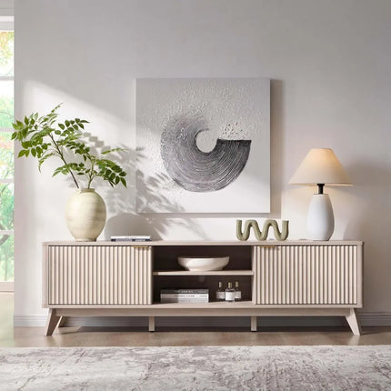 FurnitureZ l  70" Mid-Century Modern TV Stand for Living Room, Bedroom