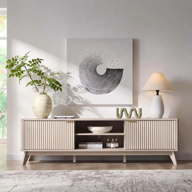 FurnitureZ l  70" Mid-Century Modern TV Stand for Living Room, Bedroom