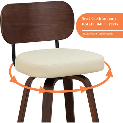 FurnitureZ l  26" Faux PU Leather Counter Height Upholstered Island Barstools for Dining Room