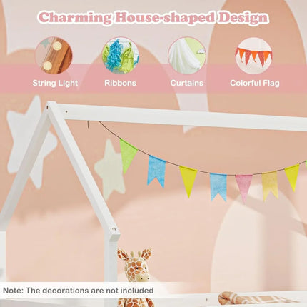 FurnitureZ l  Twin House Bunk Bed for Bedroom, Kids