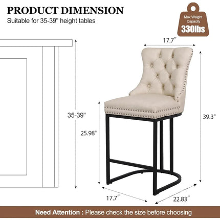 FurnitureZ l 26" Modern Bar stools for Dining Room