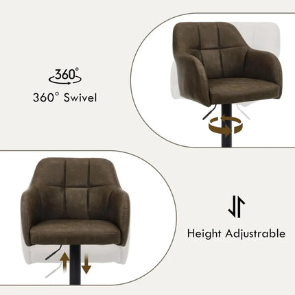 FurnitureZ l  Modern Leather Counter Height Bar Stools for Dining Room