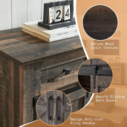 FurnitureZ l  65" TV Stand Farmhouse Style Entertainment Center for Living Room