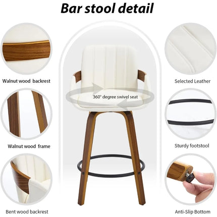 FurnitureZ l  26" Counter Height Swivel Stools for Dining Room