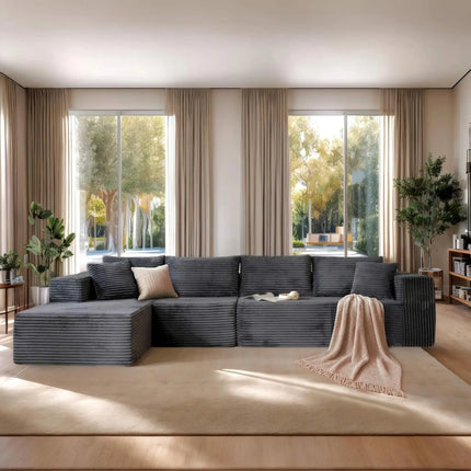 FurnitureZ l 110” Cloud Sectional Sofa for Living Room