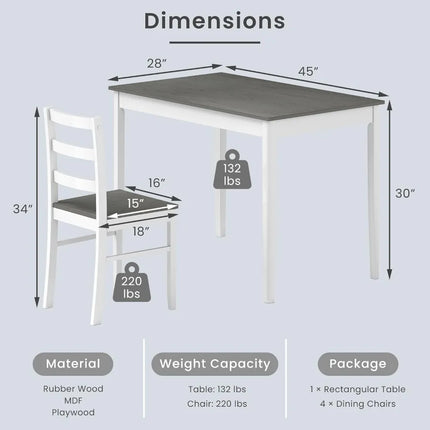 FurnitureZ l  Dining Table Set for 4 for Dining Room