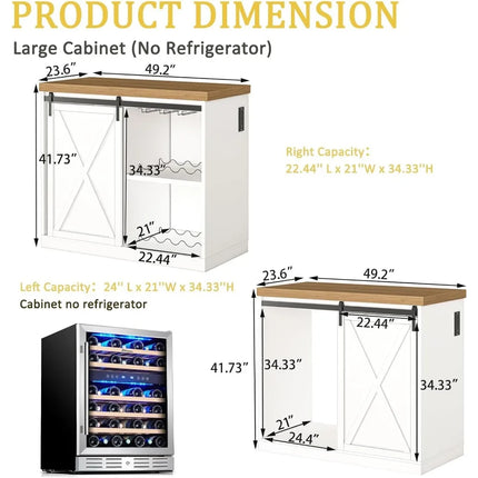 FurnitureZ l  Coffee Bar Cabinet with Fridge Space for Dining Room