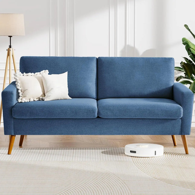 FurnitureZ l  68" Loveseat Sofa Linen Couch for Living Room