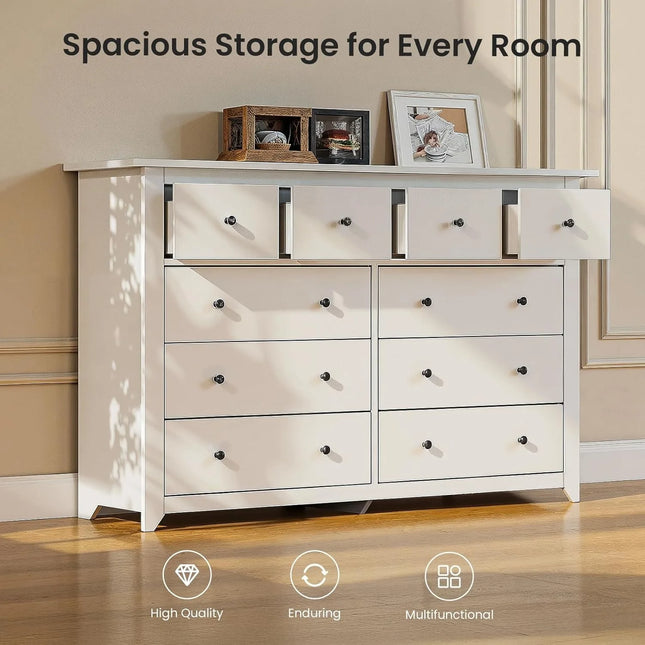 FurnitureZ l  White 10 Drawer Dresser for Bedroom, Dressing Room