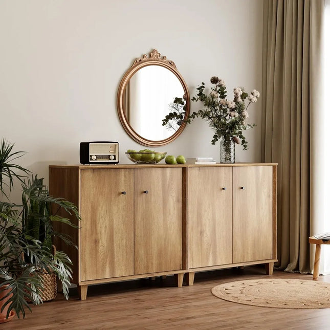 FurnitureZ l  Modern 2-in-1 Wide Buffet and Cabinet for Living Room, Dining Room