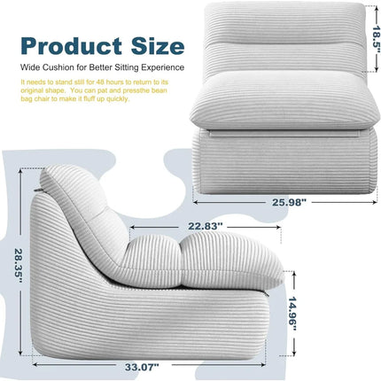 FurnitureZ l  Bean Bag Chairs for Bedroom, Living Room