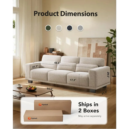 FurnitureZ l  89" 3 Seater Modern Sofa Couch for Living Room
