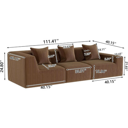 FurnitureZ l  111.5'' Lounge Cloud Sofa for Living Room